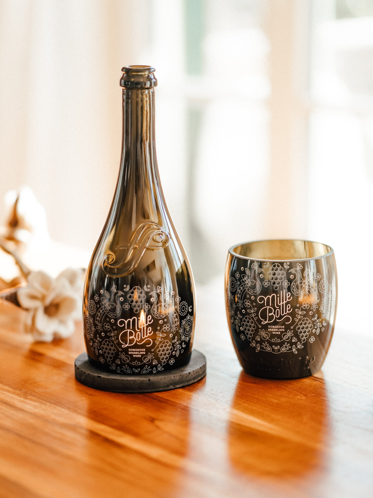 Windlicht aus der 🇮🇹  ital. Spumante Flasche - witzige Geschenkidee