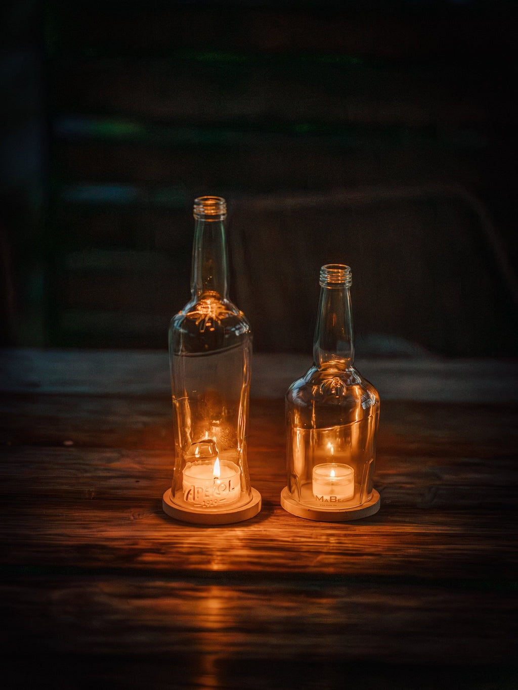 Windlicht - für innen & außen - zum Verschenken für DICH - Upcycling aus der Aperolflasche