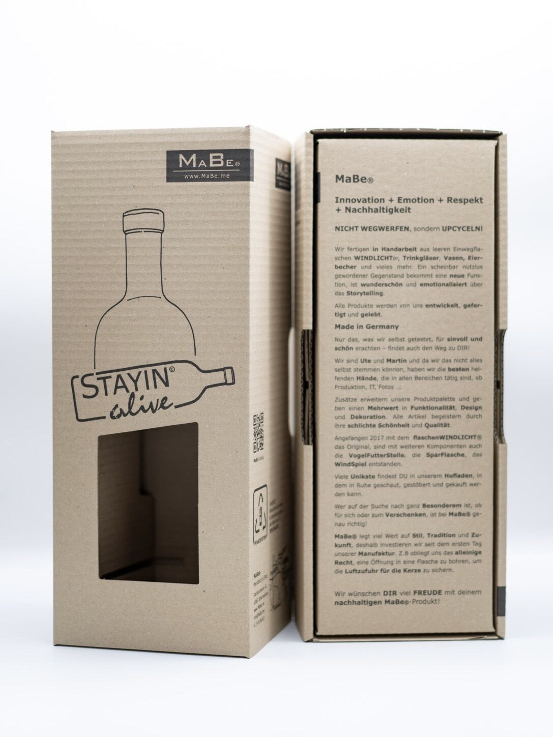 WINDLICHT aus der deutschen Wein Flasche in grün - MaBe®