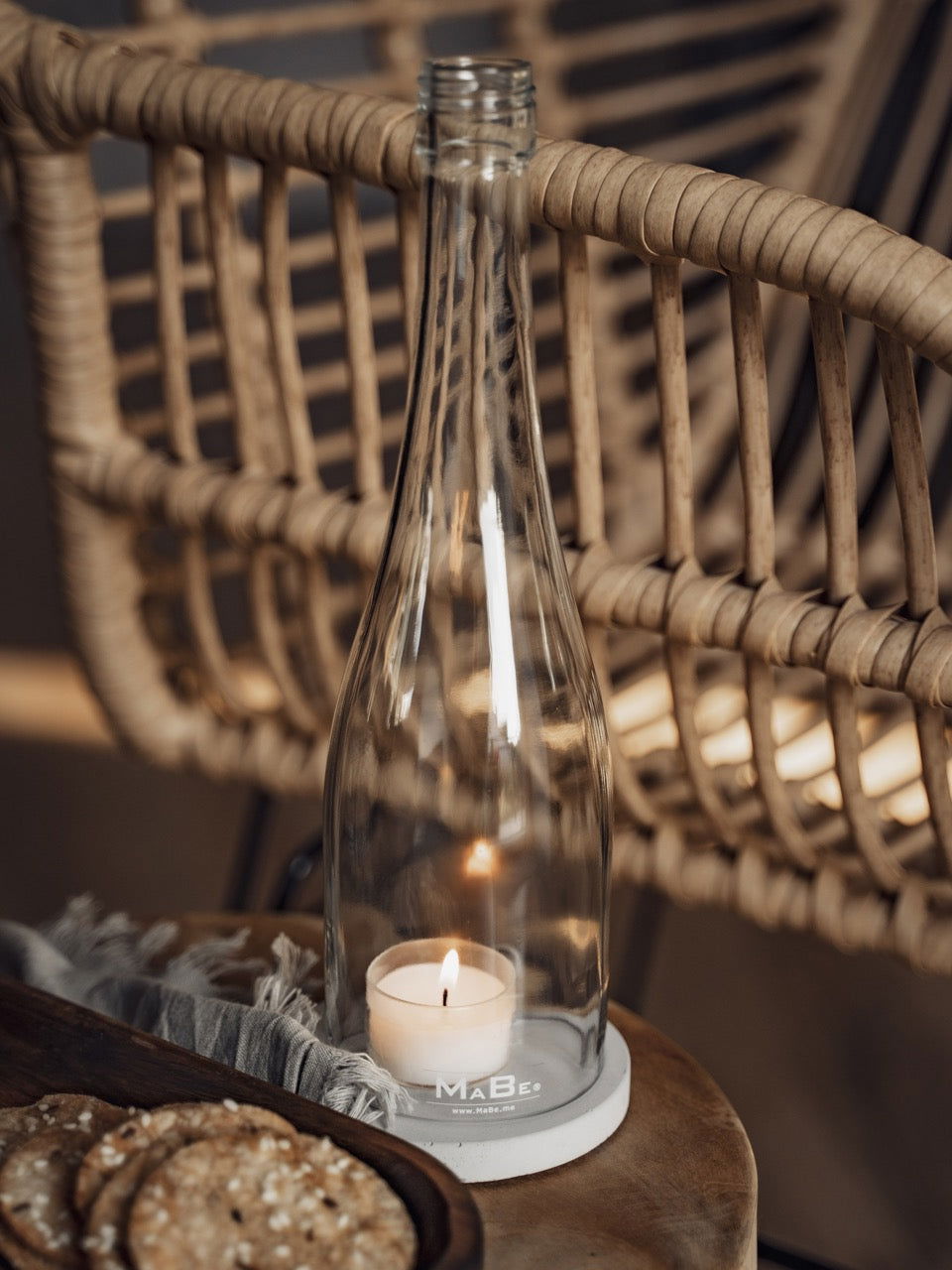 Windlicht  schlank - elegant - aus der Schlegel Wein Flasche - MaBe®