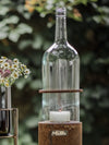 Windlicht 1,5 l Bordeaux Flasche in transparent - MaBe®