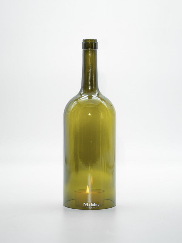 Windlicht 1,5 l Bordeaux in oliv mit Kork - MaBe®