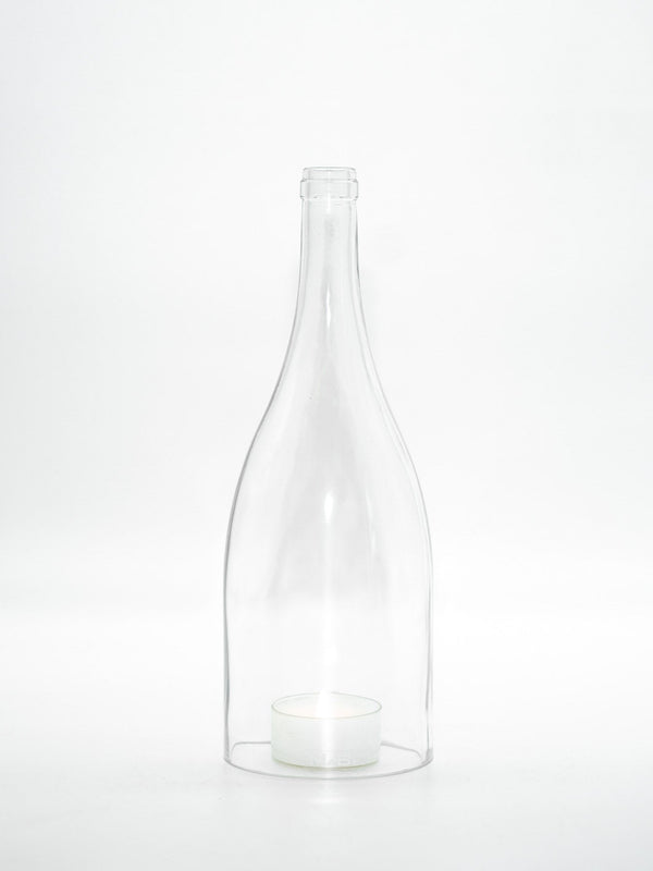 Windlicht 1,5 l Burgunder Flasche in transparent - MaBe®