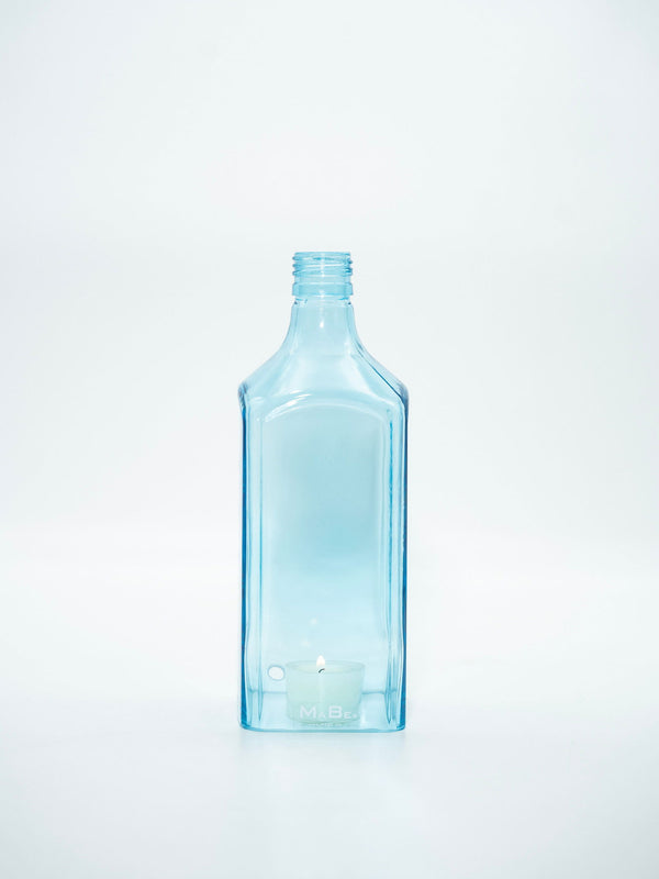 Windlicht 1 l Gin Flasche in blau - MaBe®