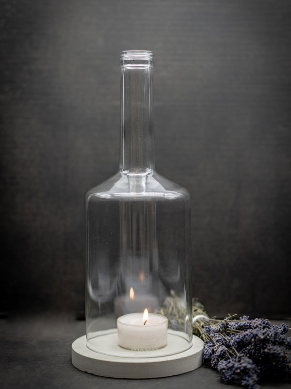 Windlicht (30cm) aus der 3 l Spirituosen Flasche - modern - wertig - tolles Geschenk - MaBe®