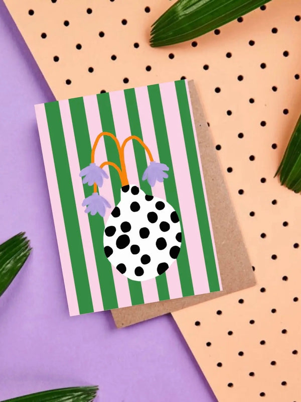 Vasen Liebe Dots & Streifen - Postkarte von Ute Arnold - hej ibiza