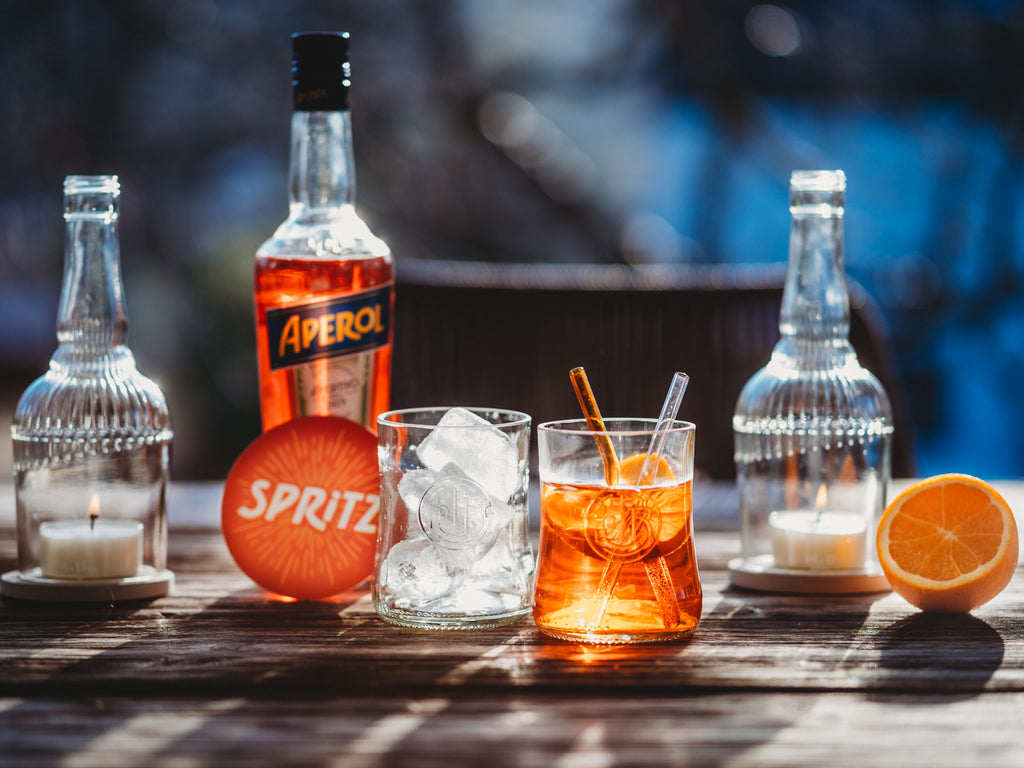☀️ das NEUE APEROL Glas 🧡 🍊 aus der Literflasche gefertigt - toll für Longdrinks