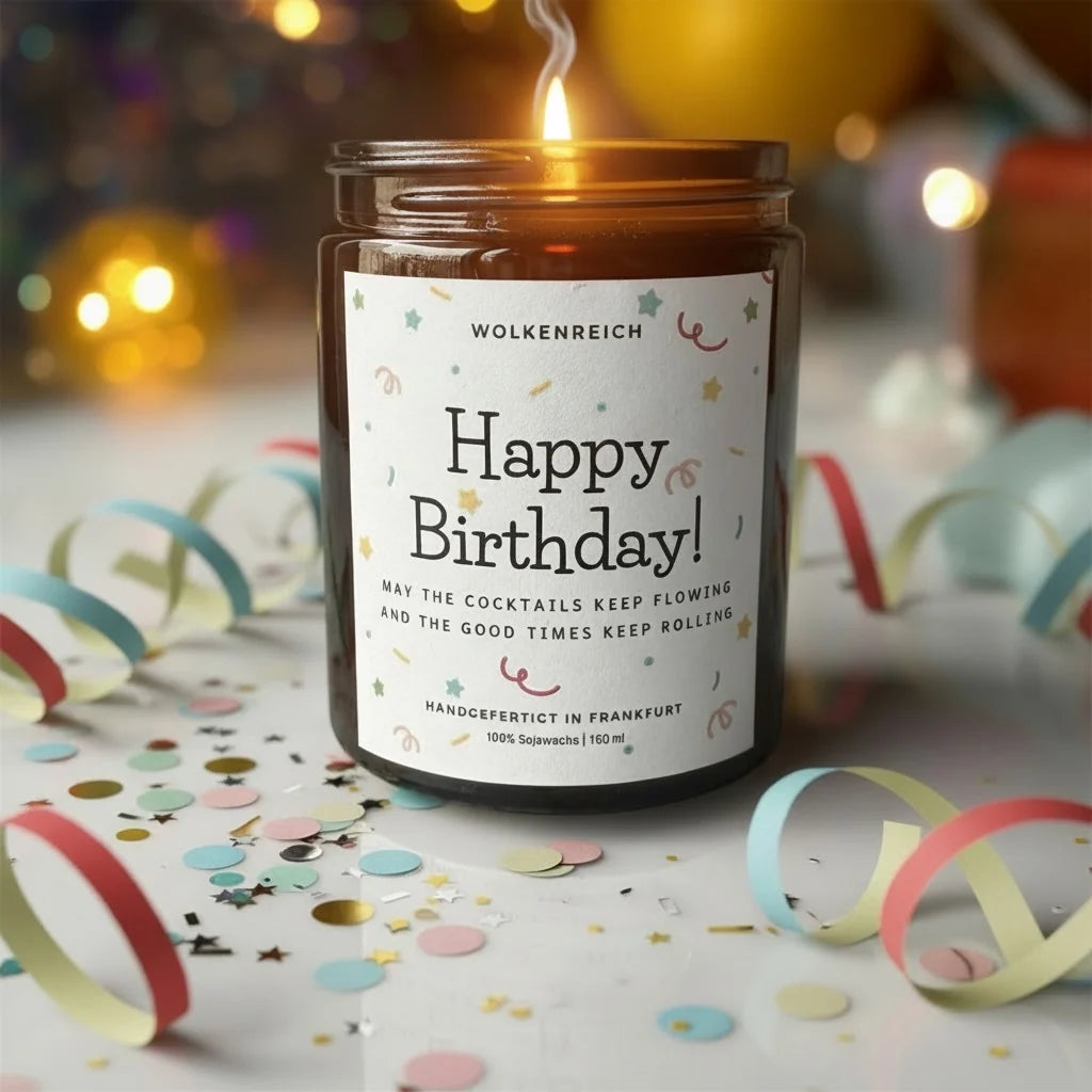 Happy Birthday 🎉 Duftkerze 🎊 von Wolkenreich aus Frankfurt am Main