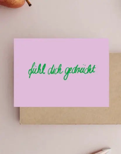 fühl dich gedrückt - witzige Postkarte von Ute Arnold - hej ibiza - MaBe®