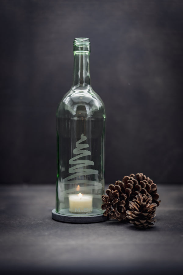 Windlicht Tannenbaum mit Gravur 🌲 kleine Alternative zum Großen ?