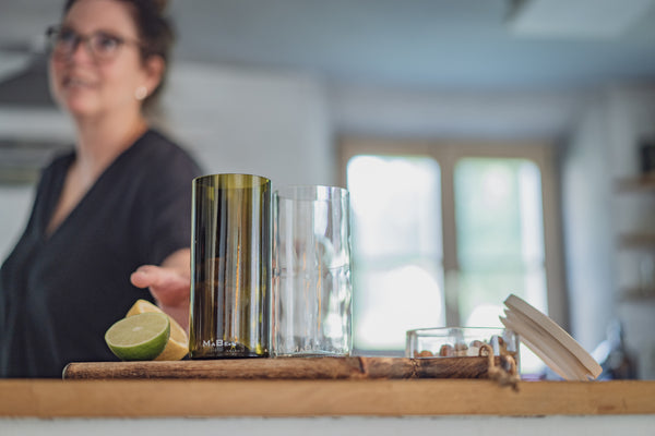 Trink Glas - Upcycling aus der dt. Weinflasche - witzig & ecofriendly - B2B