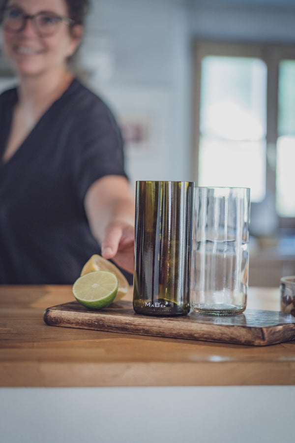 Trink Glas - Upcycling aus der dt. Weinflasche - witzig & ecofriendly - B2B