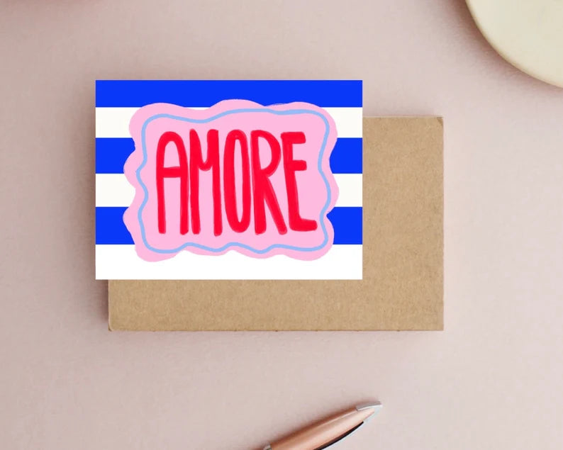AMORE  ❤️ Postkarte von Ute Arnold 🔵 hej ibiza