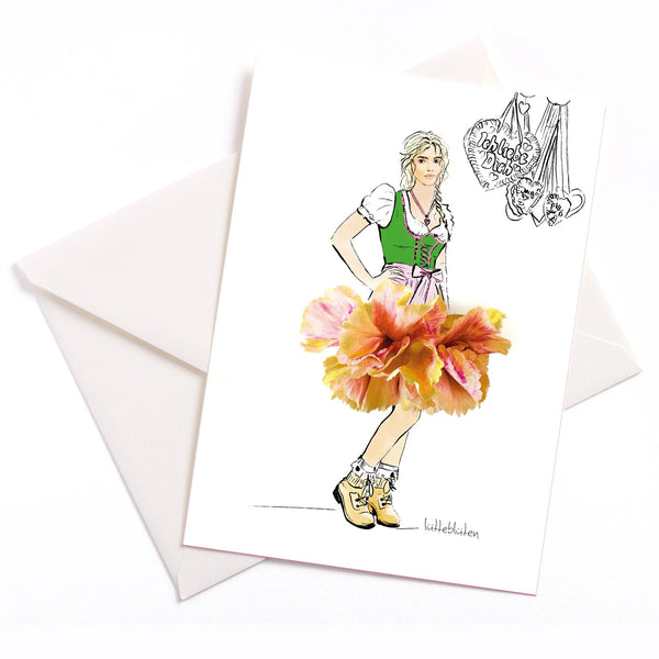 Dirndl Gruß - oder Einladung zum Oktoberfest 🥨 wundervolle Karten von Lütteblüten - Gabriele Ampt