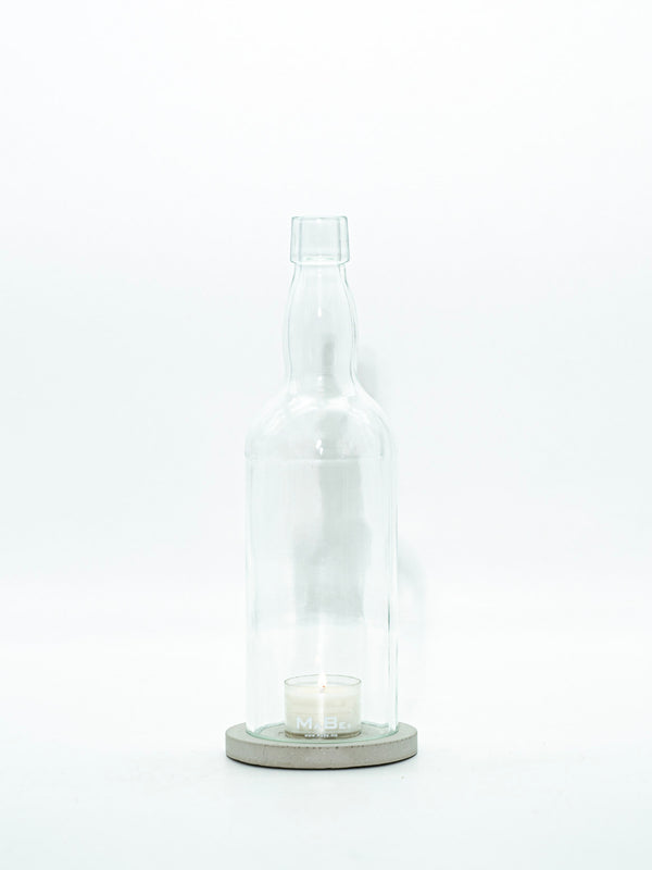 Windlicht Whisky transparent | grauer Untersetzer - MaBe®