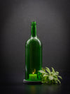 Windlicht 1 l Bordeaux grün | schwarzer Untersetzer