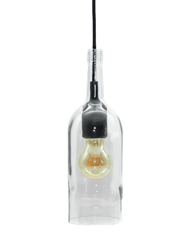 Hänge Leuchte aus der 1,5 l Wein Flasche in transparent