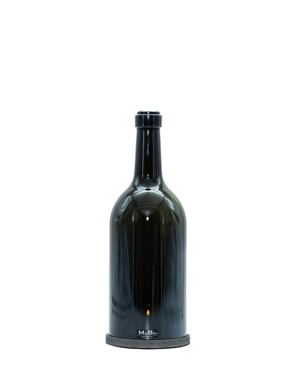 Big Bottle Windlicht Bordeaux (35cm) 3 l Wein | schwarzer Untersetzer
