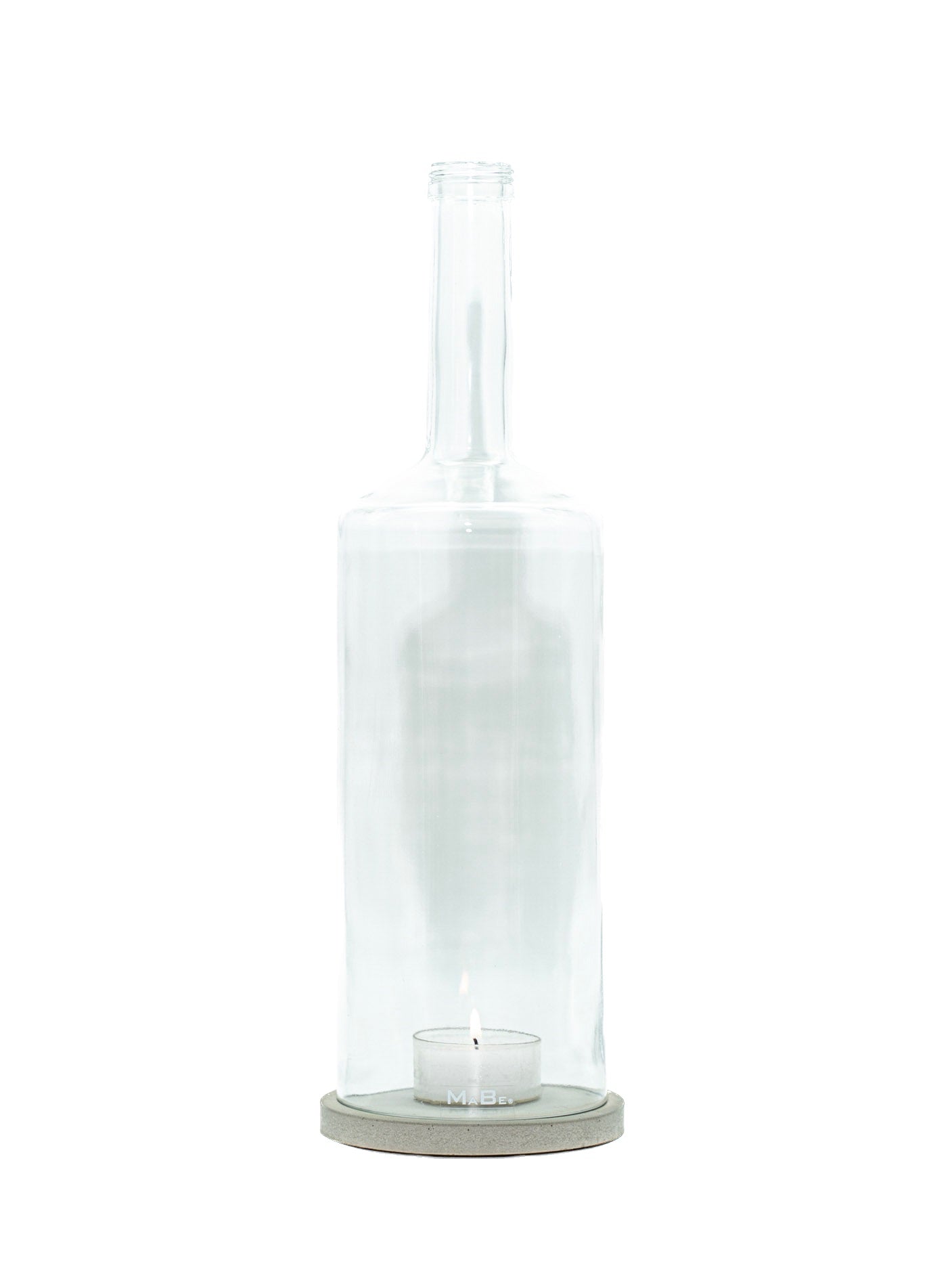 Big Bottle Windlicht (40cm) 3 l Spirituose | grauer Untersetzer