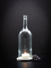 Windlicht Freundelicht Gravur 1,5 l Bordeaux transparent | grauer Untersetzer
