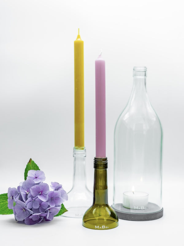 Kerzen Ständer 0,7 l Wein Flasche mit 2 Kerzen