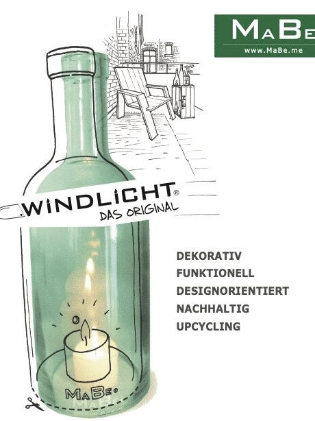 Windlicht Sekt satiniert | grauer Untersetzer
