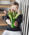 Vase aus der grünen Weinflasche - eco green product mit Herz