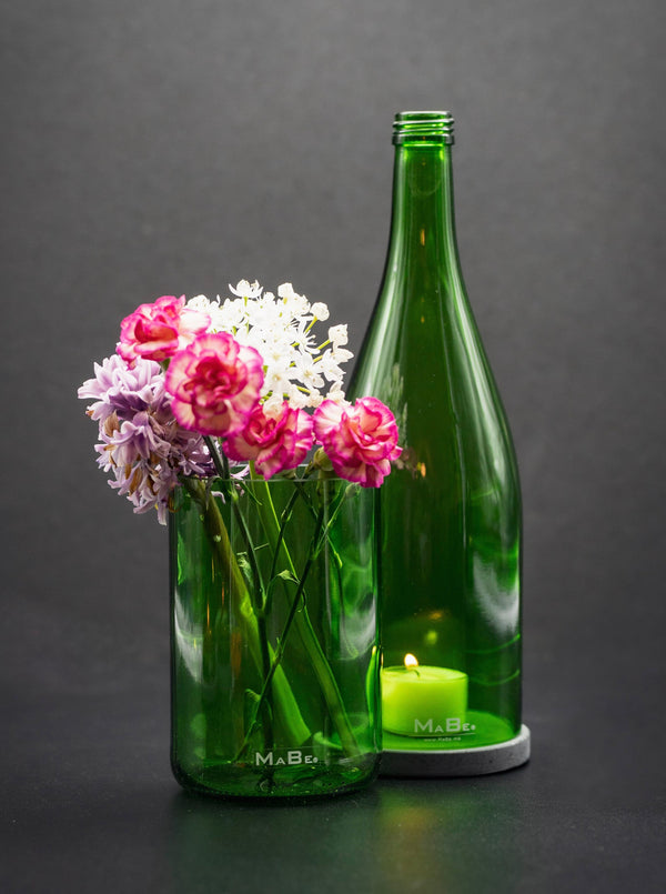 Vase in grün und nachhaltig in einem - Upcycling