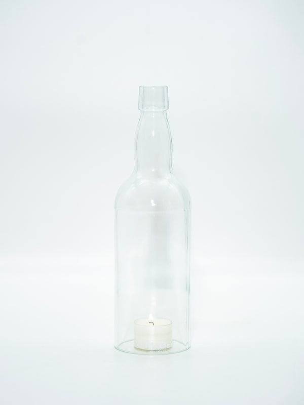Windlicht Whisky Flasche in transparent