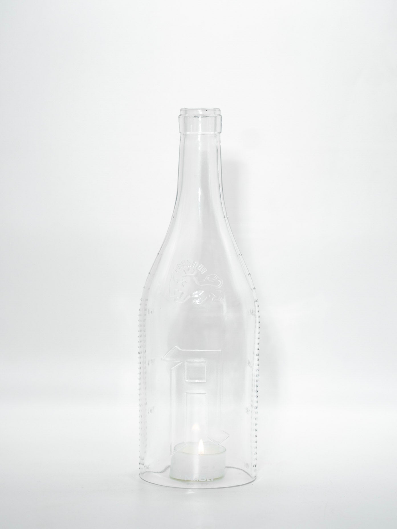 Big Bottle Windlicht (35cm) 3l Weinbrand mit Prägung