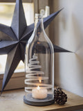 Windlicht Tannenbaum Gravur 2 l Flasche transparent
