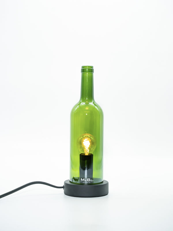 TischLampe KLASSIK Wein Flasche mit Korkmündung grün
