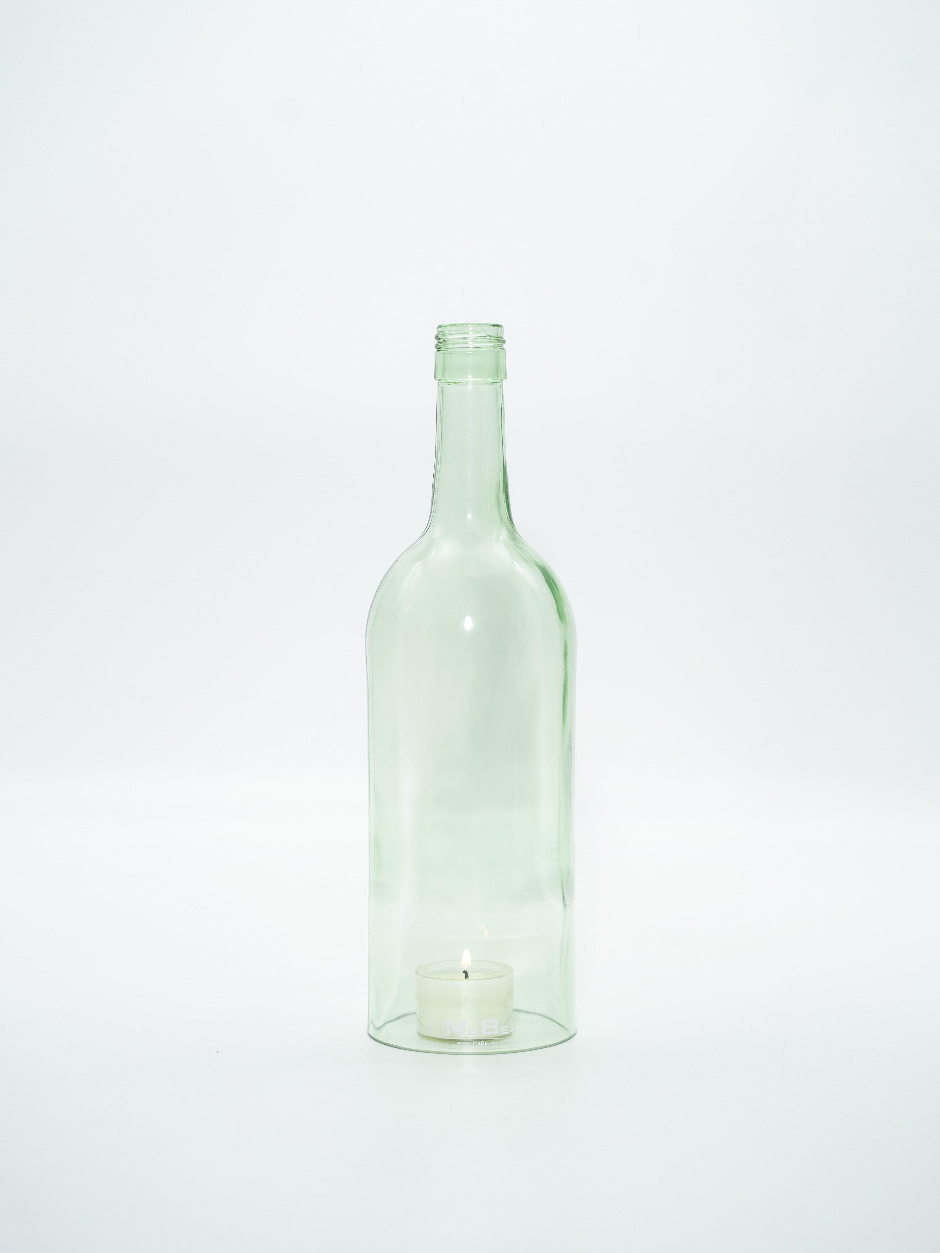 Windlicht 1 l Bordeaux Flasche in transparent