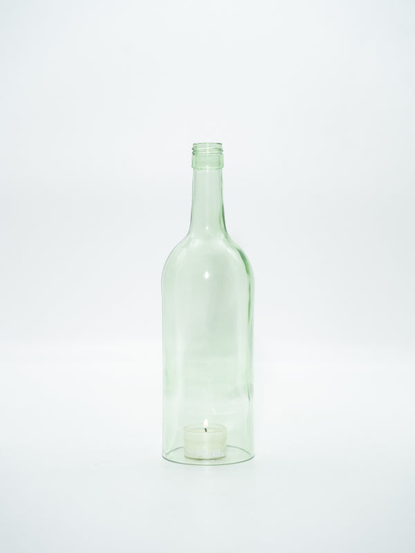 Windlicht 1 l Bordeaux Flasche in transparent