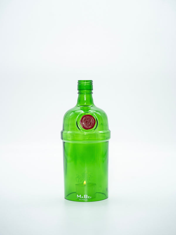 Windlicht Gin Flasche in grün