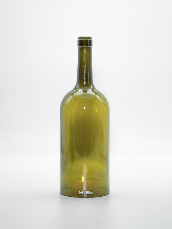 Windlicht 1,5 l Bordeaux in oliv mit Kork