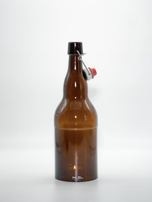 Bier Windlicht (35cm)UPCYCLING aus der 2 l Bierflasche mit Schnappverschluss