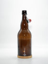 Bier Windlicht (35cm) UPCYCLING aus der 2 l Bierflasche mit Douglasien Untersetzer