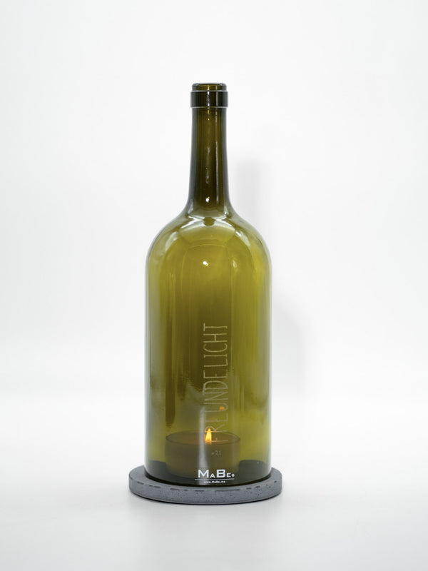 Windlicht Freundelicht Gravur 1,5 l Bordeaux oliv