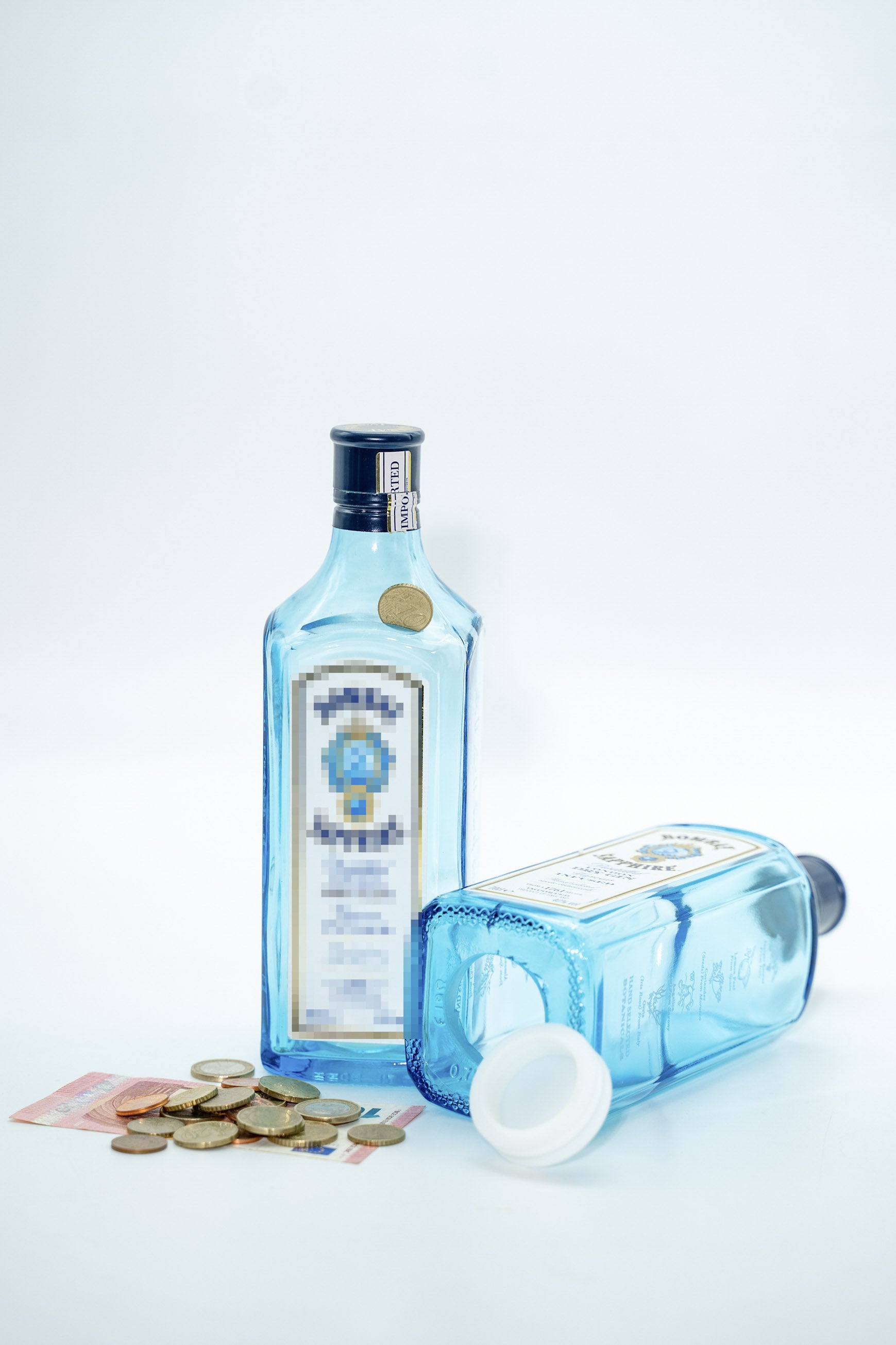 Spar Flasche Gin UPCYCLING der leergetrunkenen Bombay Sapphire Flasche