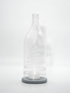 Windlicht Tannenbaum Gravur 2 l Flasche transparent | schwarzer Untersetzer